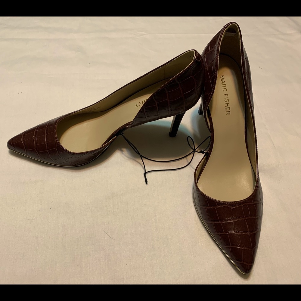 Marc Fisher Croc Embossed D’orsay Heels